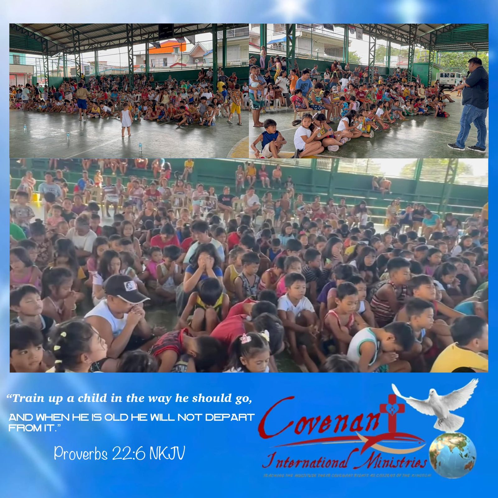Children gathered at a Covenant International Ministries outreach