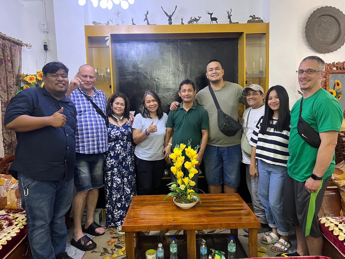 Closing the day in fellowship with friends in the community.