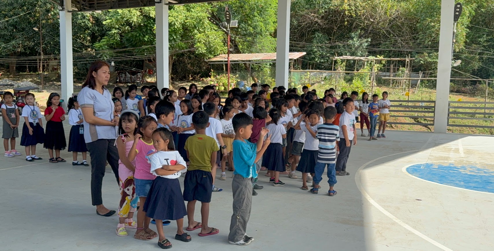 Sharing a message with the students and community.