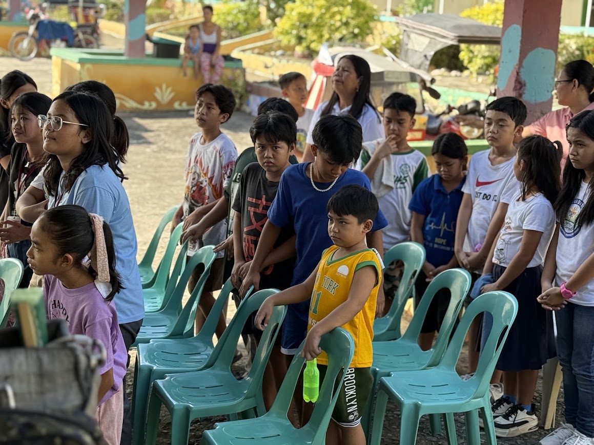 Gathering together as a group.